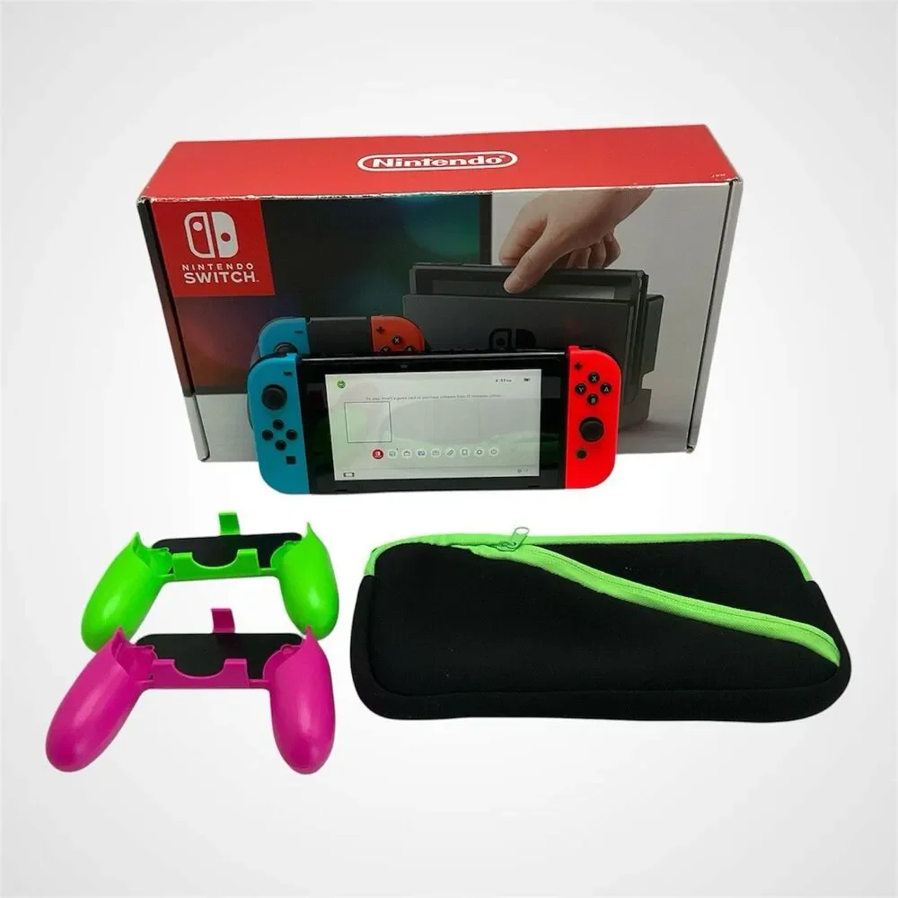 Nintendo Switch HAC-001 V1 XAJ100 Japan CIB Neon Blue Red Complete Tested